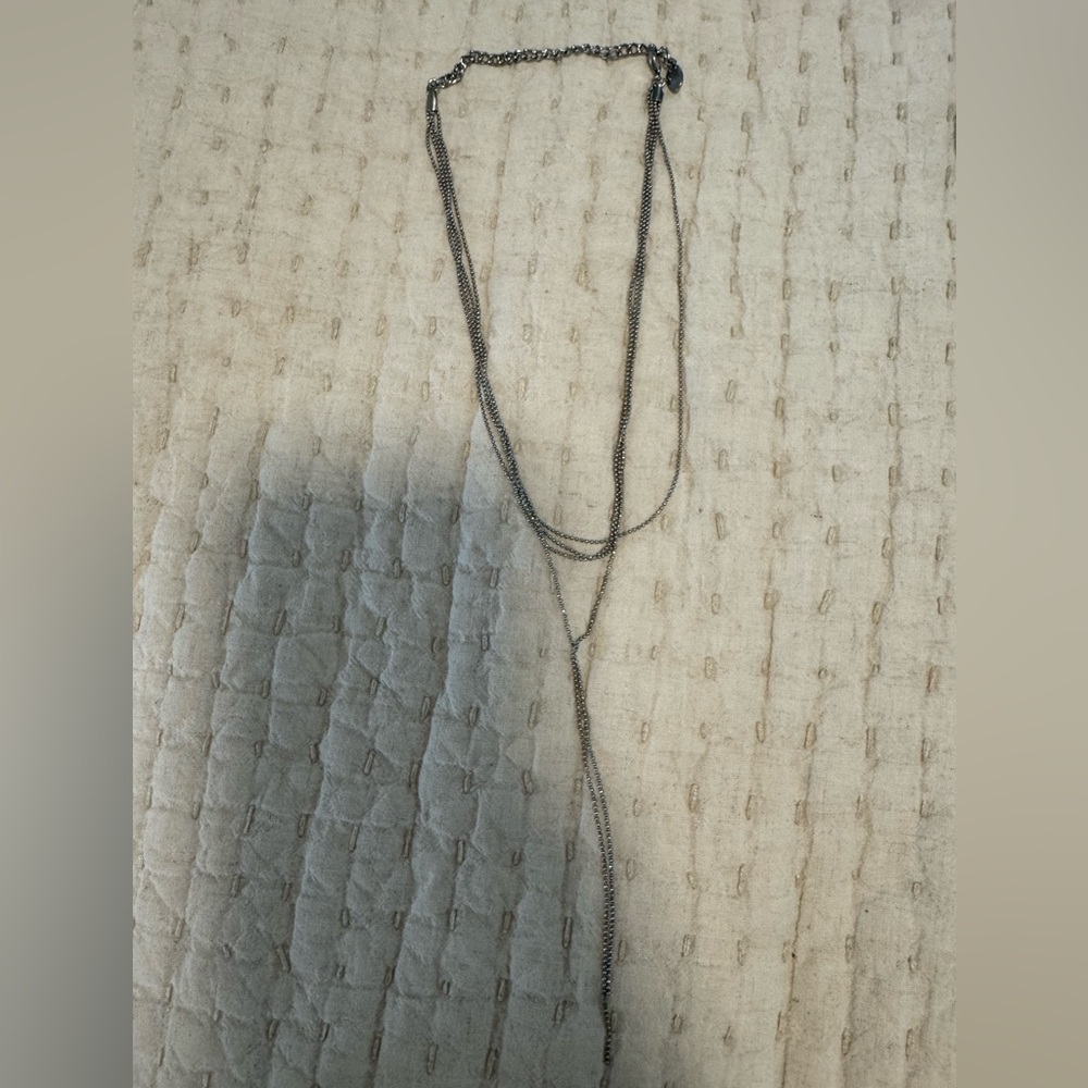 Silver layered necklace